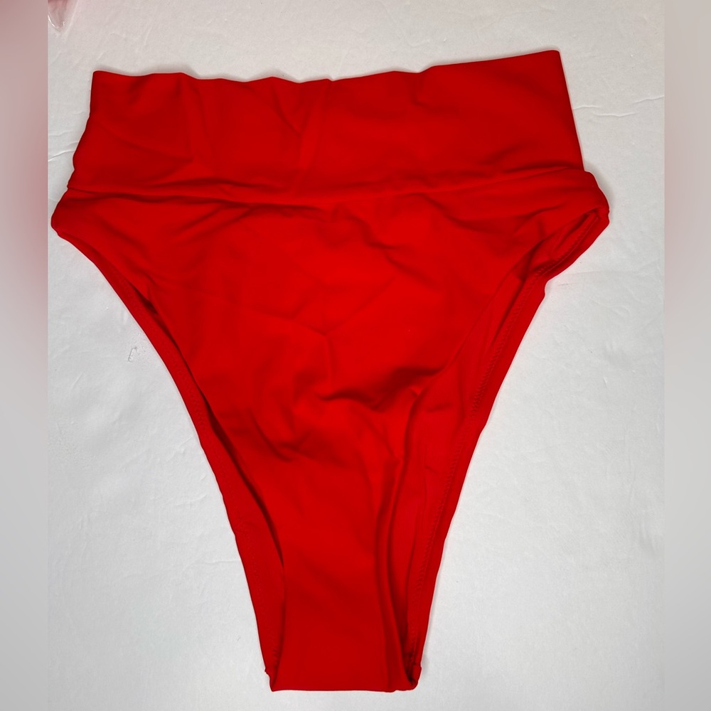 NWT Aerie High Cut Cheeky Bikini Bottom Red Size XS